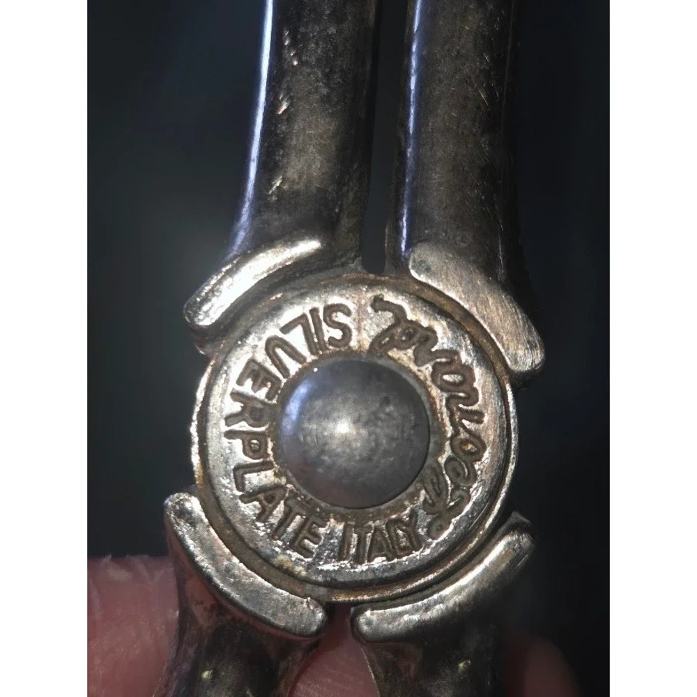 Leonard Silverplate Italy Vintage Scissor Salad Tongs Serving Utensil Silver